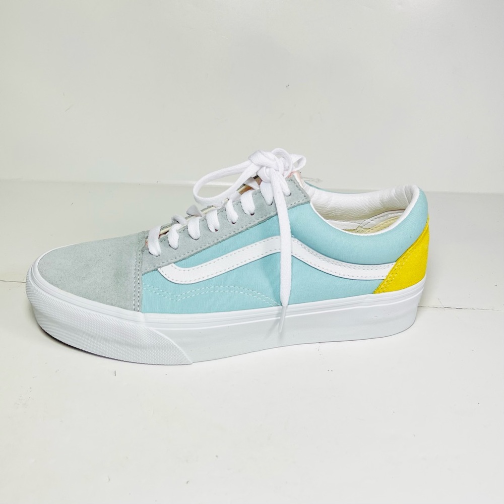 Vans Old School Platform Sneakers Women’s Size 10‎ Gray/Blue Pastel Suede